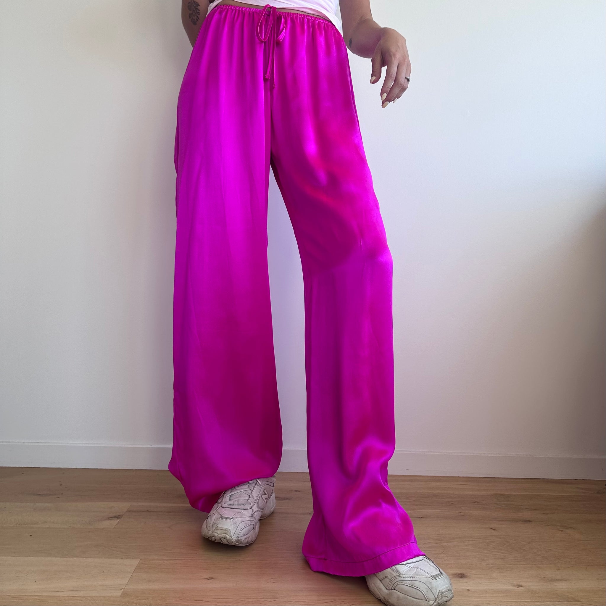 Summer Pant in Hot Pink Silk