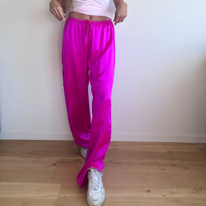Summer Pant in Hot Pink Silk