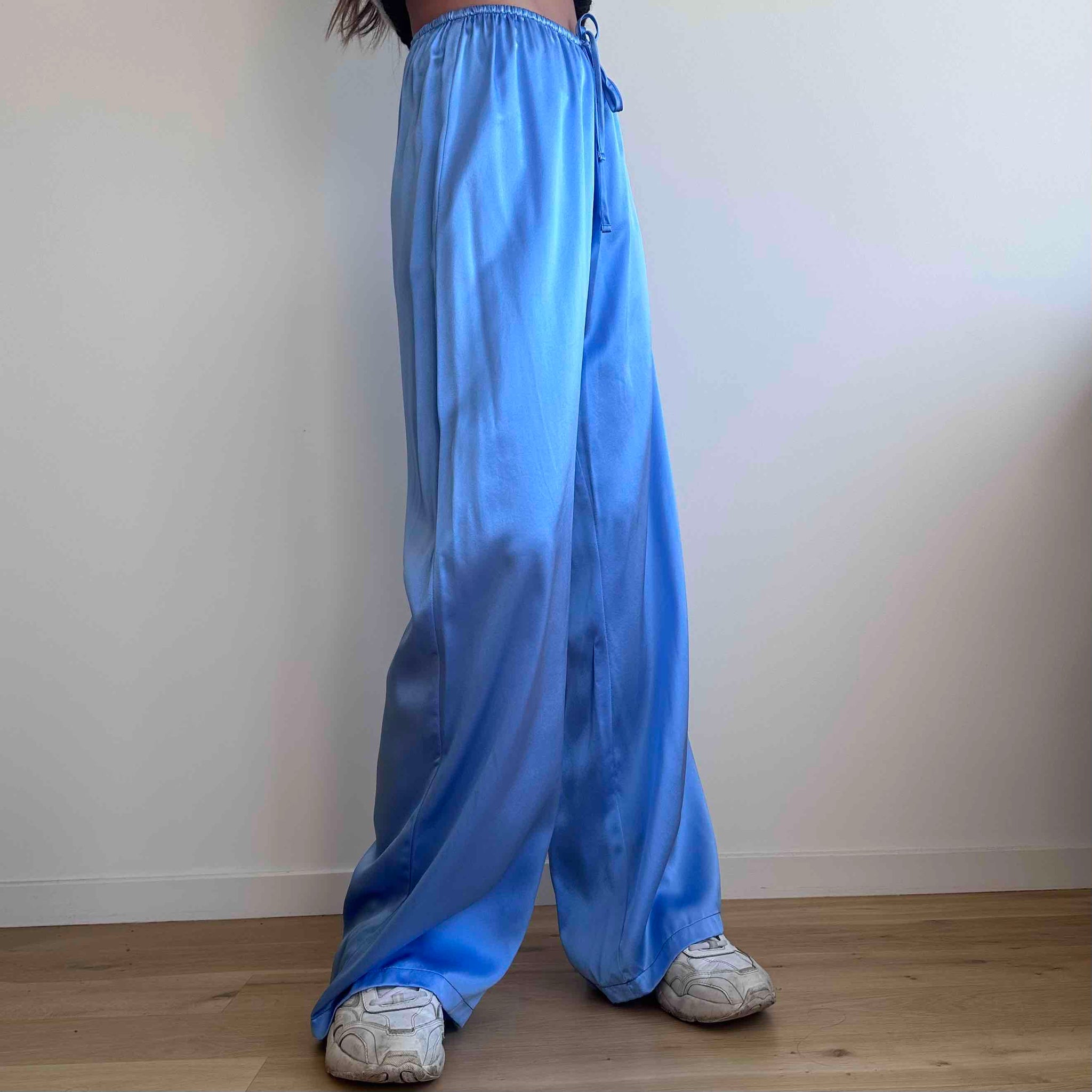Summer Pant in Cornflower Blue Silk