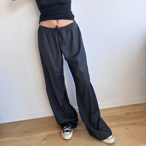 Winter Pant in Charcoal and Pink Pinstripe Wool