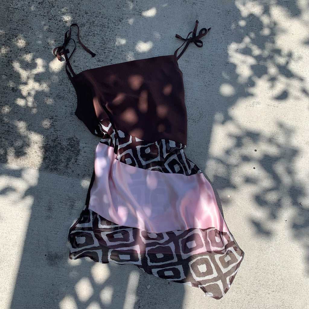 Mini Silk Collage Dress