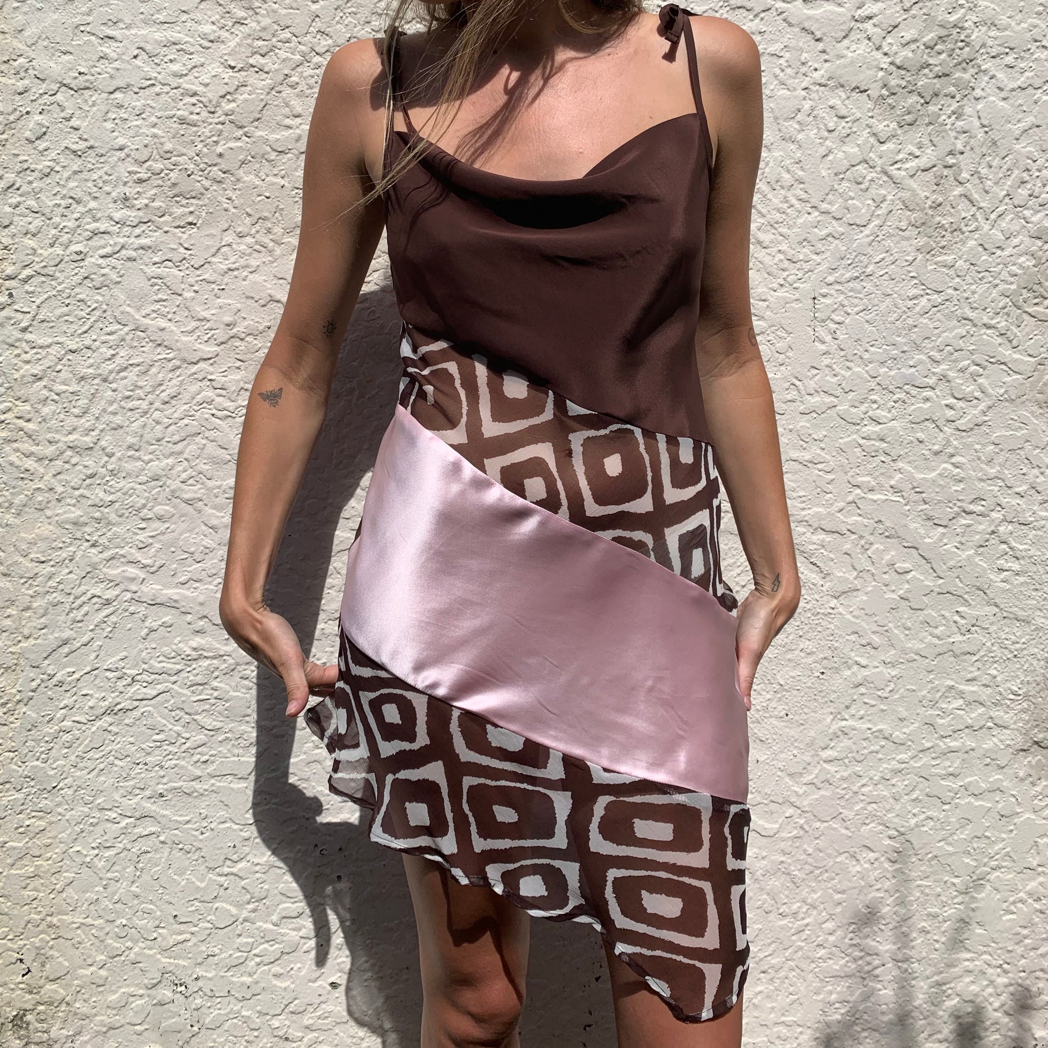 Mini Silk Collage Dress